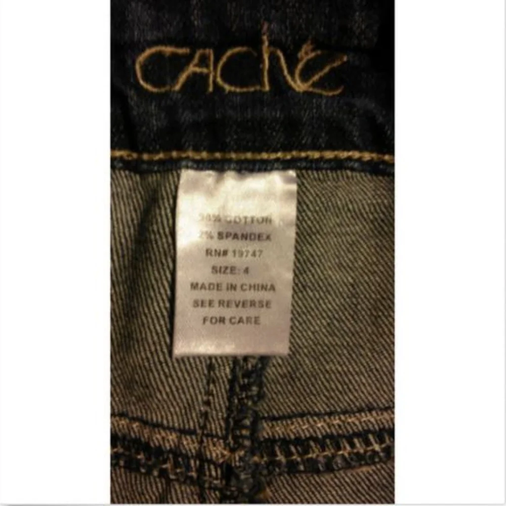 Cache Distressed Rhinestone Patches Bootcut Jeans - Picture 9 of 9